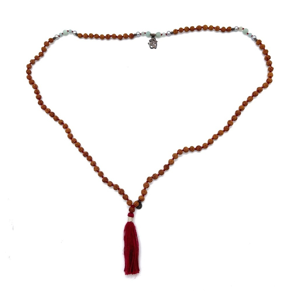 Rusraksha with OM charm Tassel Necklace